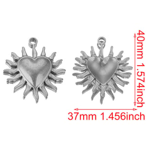 1 pezzo classico stile retrò a forma di cuore in acciaio inossidabile placcato Colore oro  ciondolo da donna h5 